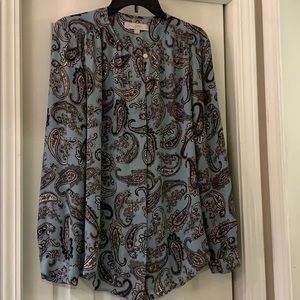 Loft blue paisley button down.